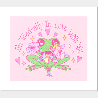 Im Toad-ally In Love With You. Frog In Love. Happy Valentines Day Posters and Art